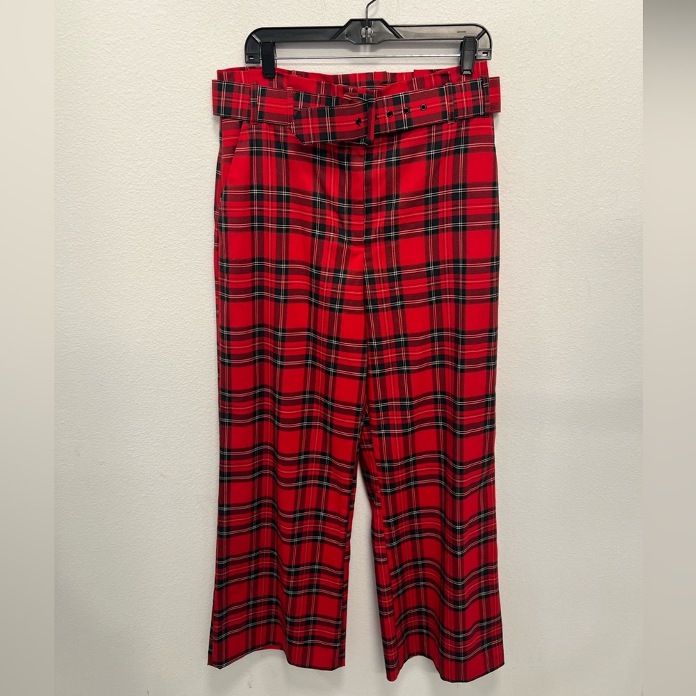 Alex Marie Red and Black Plaid Pants - Size 12